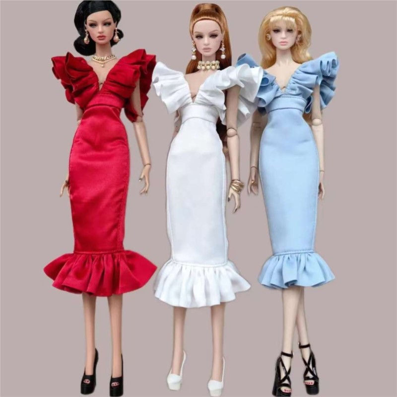 Baby Clothing High End - Supermodel Doll High-end Deep V-Neck Dress